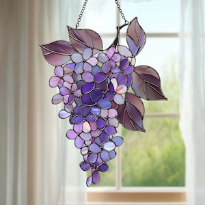 Wisteria Suncatcher, Purple Acrylic Window Hanging, Floral Spring Home Decor Gift Acrylic Crystal Sun Catcher, Birthday Gift, Gift For Mom