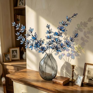 Stained Glass Lavender - Botanical Suncatcher - Mother's Day Gift - Purple Flower Wall Art - Handmade Home Style