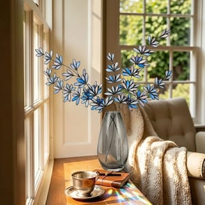 Stained Glass Lavender, Purple Flower Suncatcher, Handmade Glass Art for Windows, Spring Home Decor, Lavender Gift for Mom